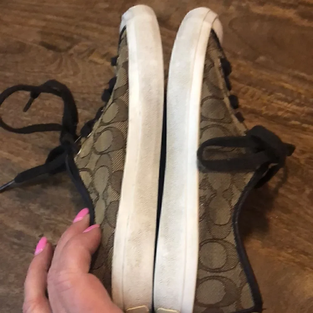 COACH brown “Empire” canvas sneakers brown size 8B